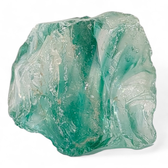 Emerald and Clear Glass Translucent Art Glass Cullet Glowing Manganese #4GX109 - Picture 2 of 7